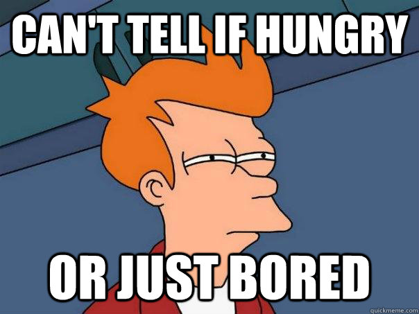 cant tell if hungry or just bored - Futurama Fry