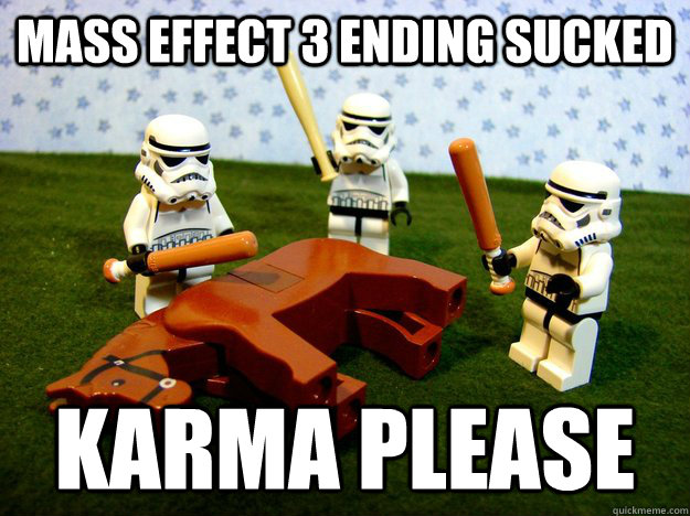 mass effect 3 ending sucked karma please - Hivemind Beating the Dead Horse