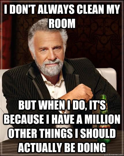 i dont always clean my room but when i do its because i h - The Most Interesting Man In The World