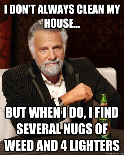 i dont always clean my house but when i do i find sever - The Most Interesting Man In The World