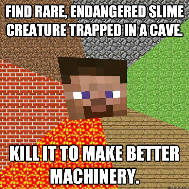 find rare endangered slime creature trapped in a cave kill - Minecraft