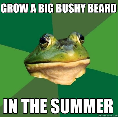 grow a big bushy beard in the summer - Foul Bachelor Frog