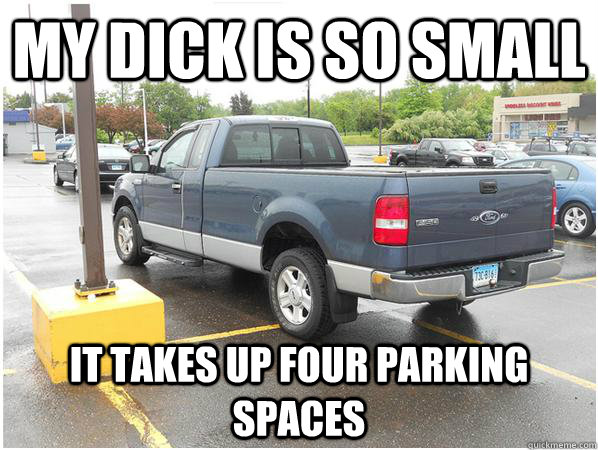 my dick is so small it takes up four parking spaces - Overcompensation
