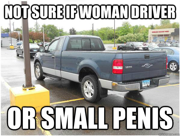 not sure if woman driver or small penis - Overcompensation