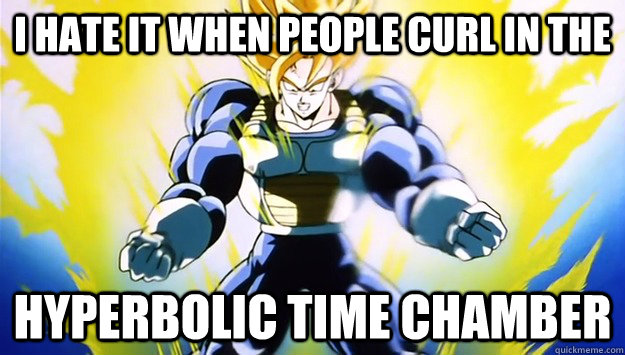 i hate it when people curl in the hyperbolic time chamber - Bodybuilding Goku