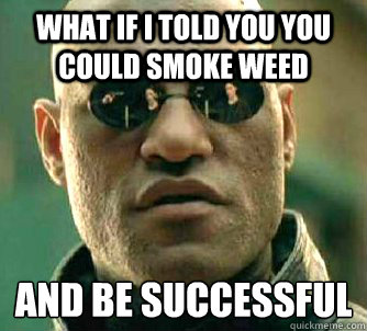 what if i told you you could smoke weed and be successful - Matrix Morpheus