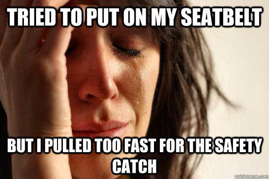 tried to put on my seatbelt but i pulled too fast for the sa - First World Problems