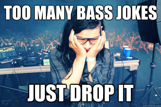 too many bass jokes just drop it - Sad Skrillex