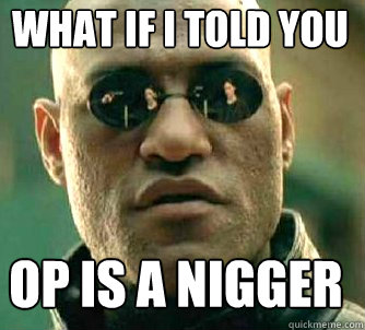 what if i told you op is a nigger - Matrix Morpheus