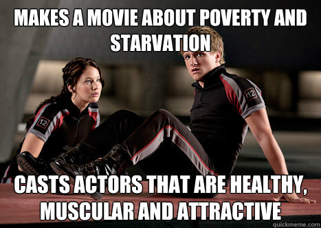 makes a movie about poverty and starvation casts actors that -