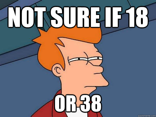not sure if 18 or 38 - Futurama Fry