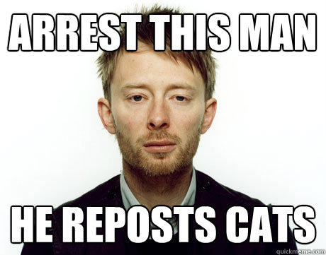 arrest this man he reposts cats - Freak Monkey Thom Yorke