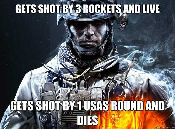 gets shot by 3 rockets and live gets shot by 1 usas round an - Battlefield 3