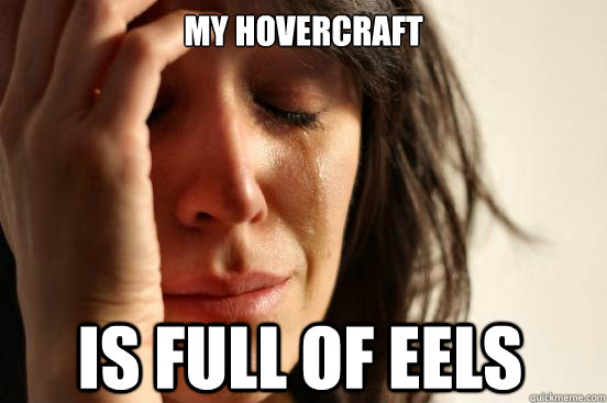 my hovercraft is full of eels - First World Problems