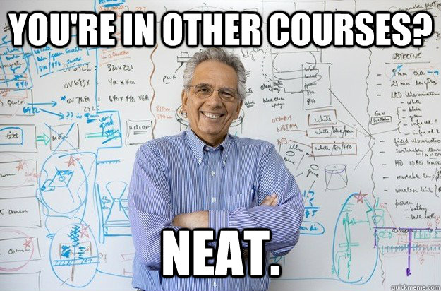youre in other courses neat - Engineering Professor