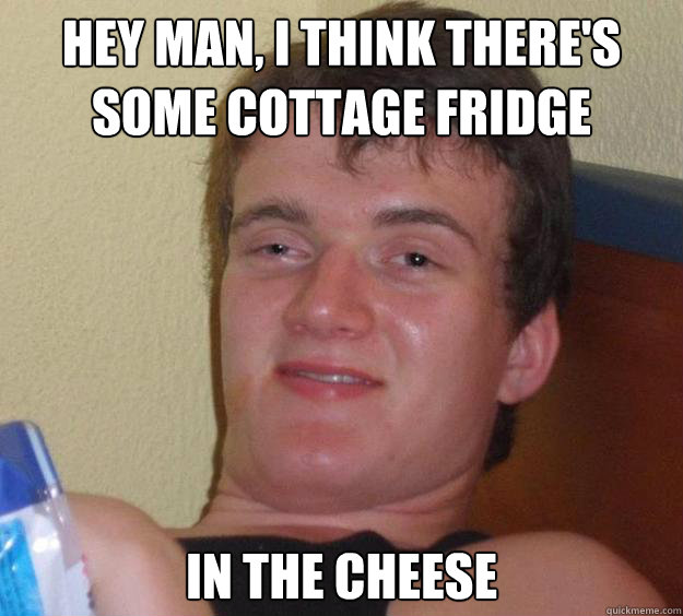 hey man i think theres some cottage fridge in the cheese - 10 Guy