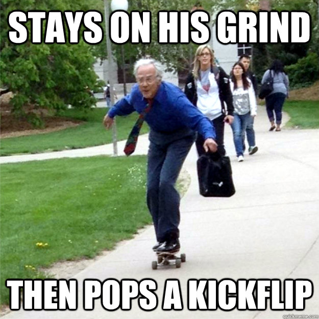 stays on his grind then pops a kickflip - Skating Prof