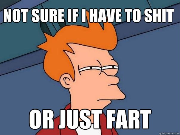 not sure if i have to shit or just fart - Futurama Fry