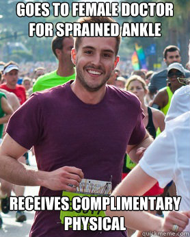 goes to female doctor for sprained ankle receives compliment - Ridiculously photogenic guy