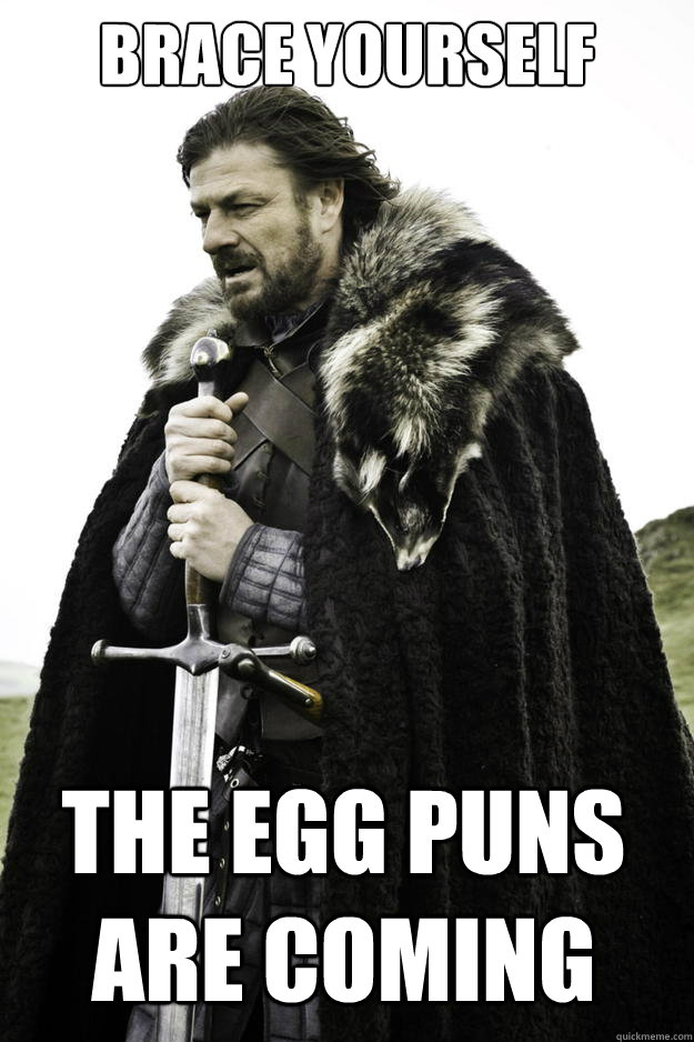 brace yourself the egg puns are coming - Winter is coming
