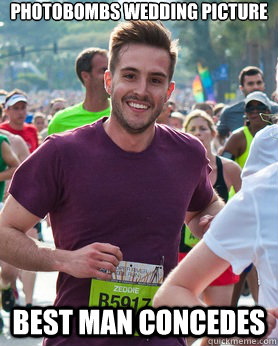 photobombs wedding picture best man concedes - Ridiculously photogenic guy