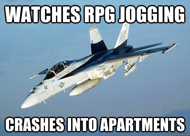watches rpg jogging crashes into apartments - preoccupied pilot