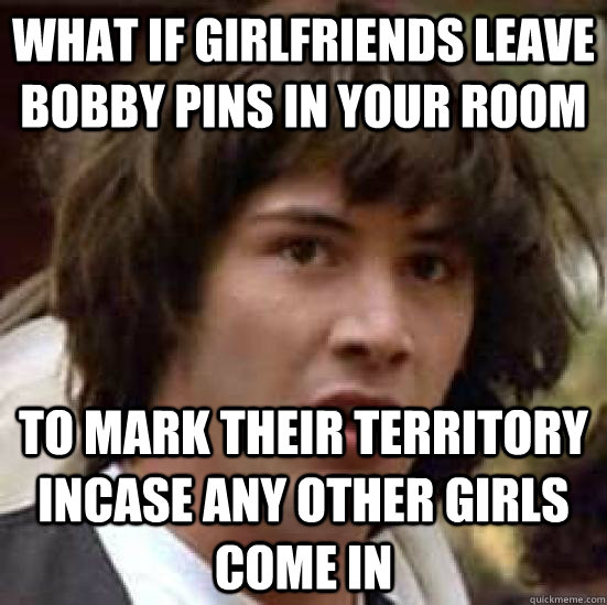 what if girlfriends leave bobby pins in your room to mark th - conspiracy keanu