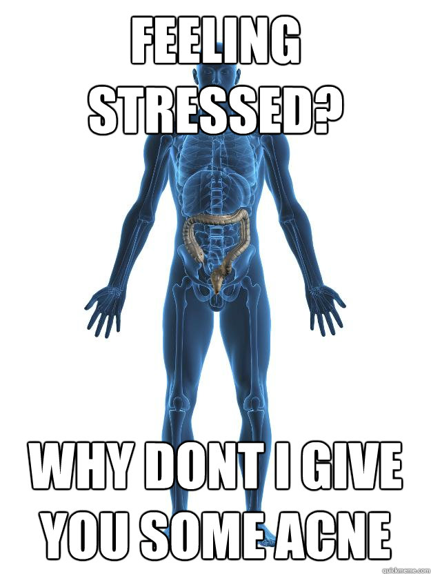 feeling stressed why dont i give you some acne - Scumbag human body