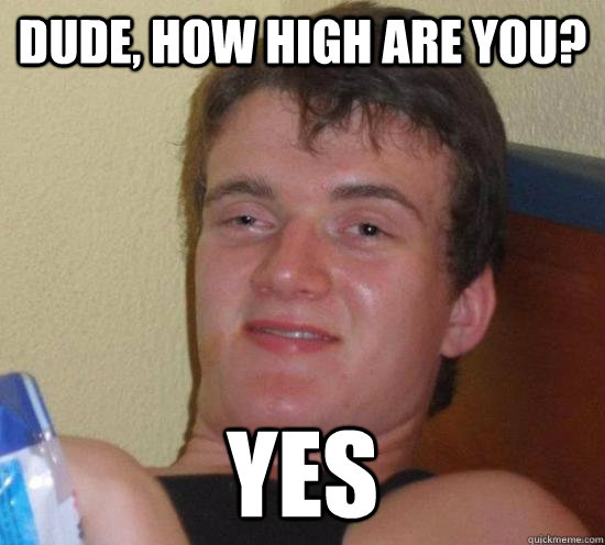 dude how high are you yes - Really High Guy