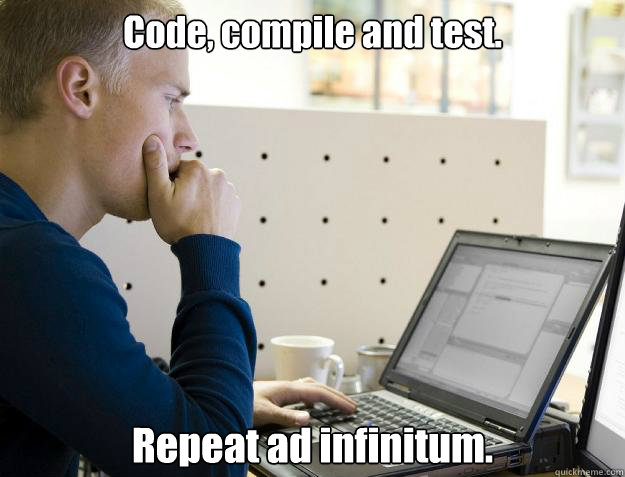 code compile and test repeat ad infinitum - Programmer