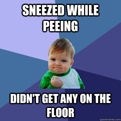 sneezed while peeing didnt get any on the floor - Success Kid