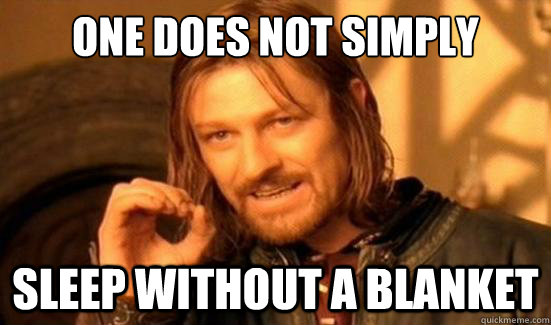 one does not simply sleep without a blanket - Boromir
