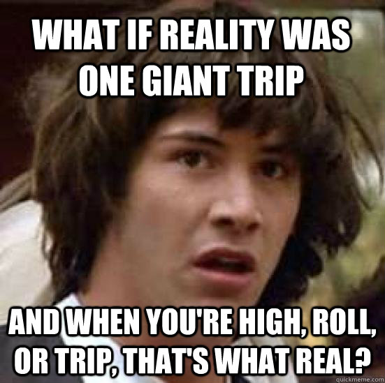 what if reality was one giant trip and when youre high rol - conspiracy keanu