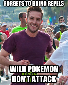 forgets to bring repels wild pokemon dont attack - Ridiculously photogenic guy