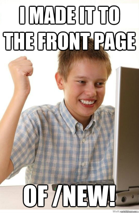 i made it to the front page of new - First Day On Internet Kid