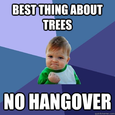 best thing about trees no hangover - Success Kid