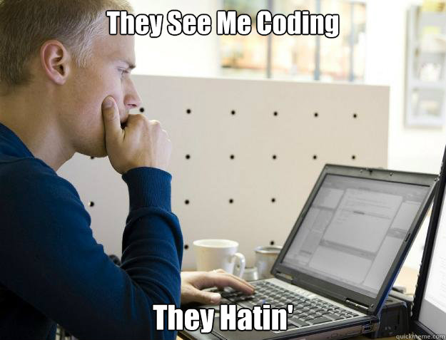 they see me coding they hatin - Programmer
