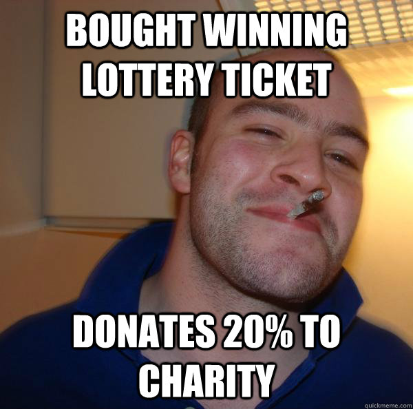 bought winning lottery ticket donates 20 to charity - Good Guy Greg-