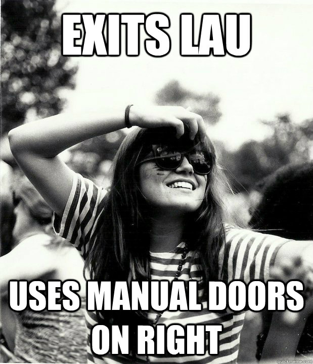 exits lau uses manual doors on right - Georgetown Hipster
