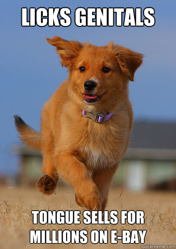 licks genitals tongue sells for millions on ebay - Ridiculously Photogenic Puppy