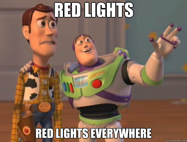 red lights red lights everywhere - Toy Story