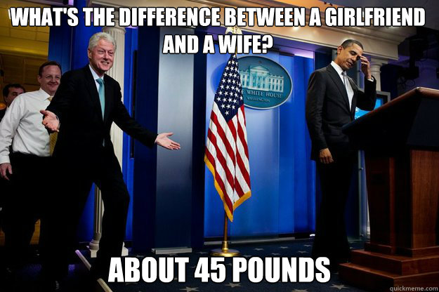 whats the difference between a girlfriend and a wife about - Inappropriate Timing Bill Clinton