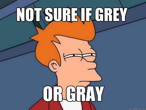 not sure if grey or gray - Futurama Fry