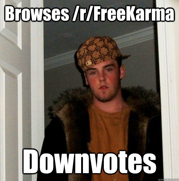browses rfreekarma downvotes - Scumbag Steve