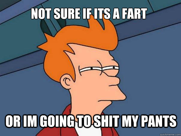 not sure if its a fart or im going to shit my pants - Futurama Fry