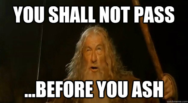 you shall not pass before you ash - Advice Gandalf