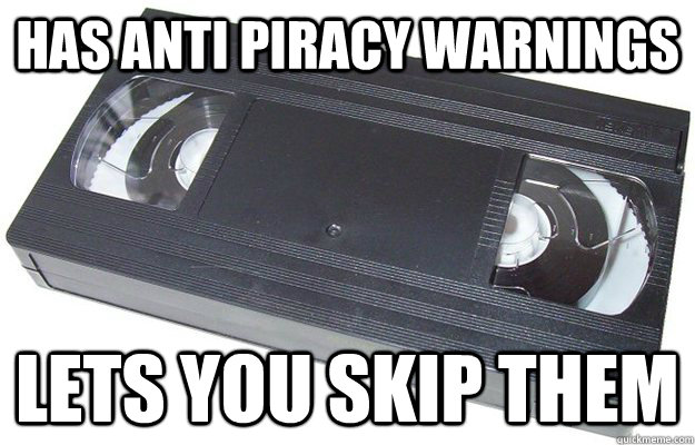has anti piracy warnings lets you skip them - Good Guy VHS