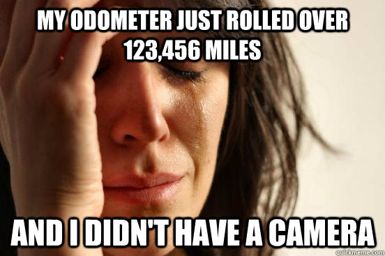 my odometer just rolled over 123456 miles and i didnt have - First World Problems