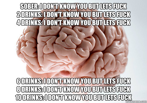 sober i dont know you but lets fuck 2 drinks i dont know - Scumbag Brain