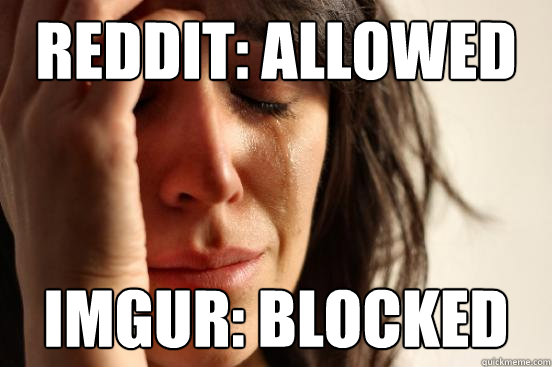 reddit allowed imgur blocked - First World Problems